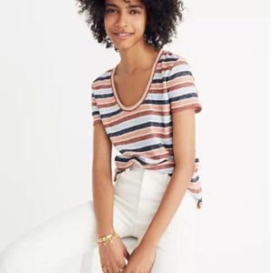 Madewell Alto Scoop-Neck Striped T-shirt Size M